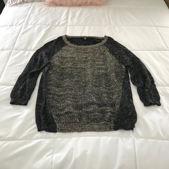 Kenneth Cole Sweater Black Gold Metallic M - Picture 5 of 11